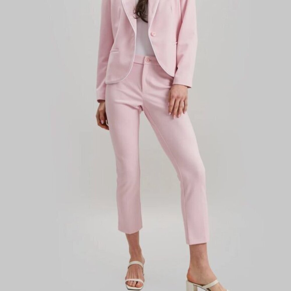 Peace of Cloth Light Pink Slim Straight Trousers Mid Rise Womens Size 8